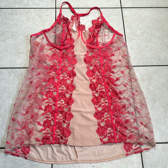 NWT Torrid Raspberry Pink Embroidered Mesh Underwire Lingerie Size 5X‎ - Picture 3 of 7